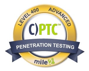 C)PTC Penetration Testing Consultant Certification badge